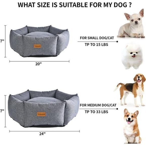Washable Dog Beds for Small Medium Dogs Cat Bed Waterproof Dog Bed - Picture 3 of 4